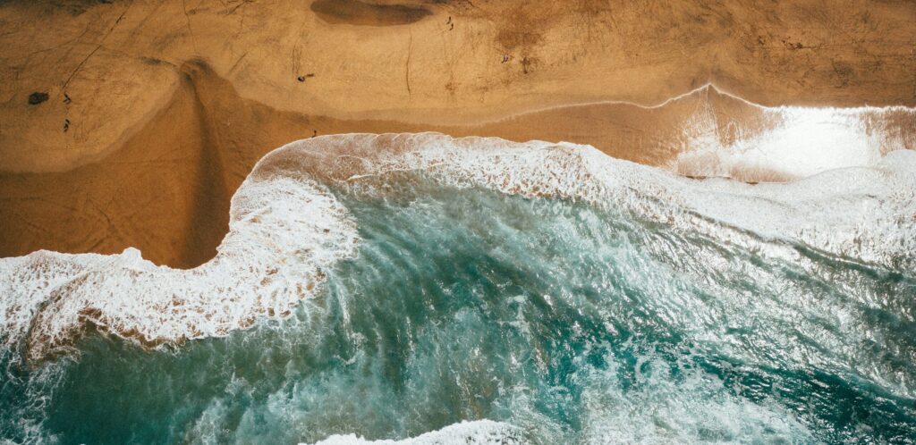 Fuerteventura beach from air